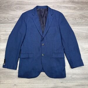 Scotch & Soda Blazer Mens Large Navy Striped Textured Unconstructed Sport Coat